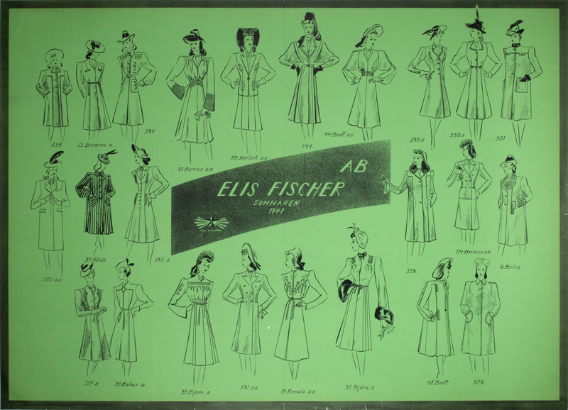 AB Elis Fischer 1941 Summer Fashion Coat Collection original poster 
