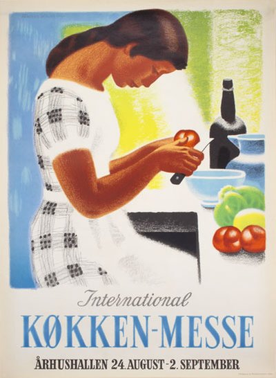 International Køkken-Messe Århus original poster designed by Hansen, Aage Sikker (1897-1955)