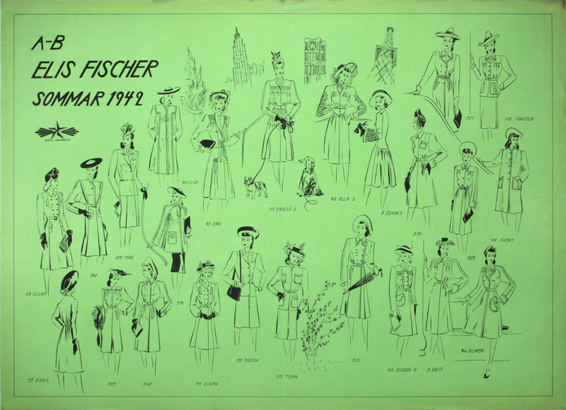 AB Elis Fischer 1942 Summer Coat Collection original poster 
