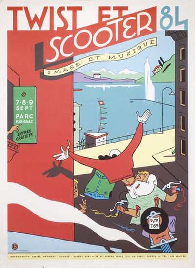 Twist et Scooter 84 Geneva original poster designed by Meulen, Ever (1946-)