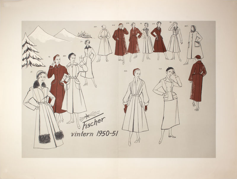 Fischer 1950 1951 Winter Coat Fashion Collection original poster 