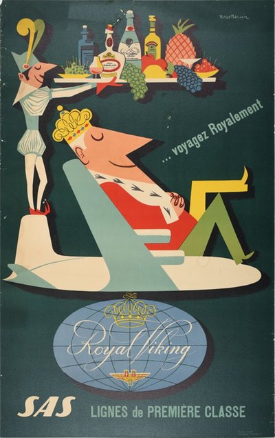 SAS Royal Viking ...feel like a king original poster designed by Pedersén, Fritjof (1923-2018)