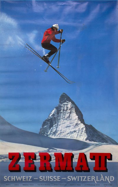 Zermatt original poster designed by Photo: Alfred Perren-Barberini 