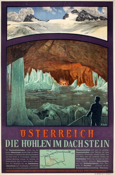 Österreich Die Höhlen im Dachstein original poster designed by A. Jahn