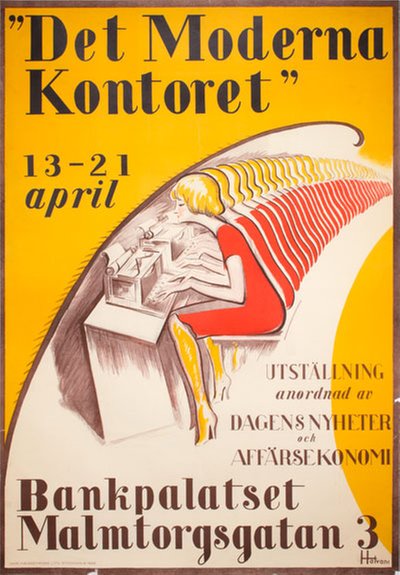 Det Moderna Kontoret 1929 original poster designed by Hatvani, Jan (1903-1968) 