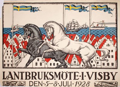Lantbruksmötet i Visby 1928 original poster designed by Skårman, Erik (1884-1949)