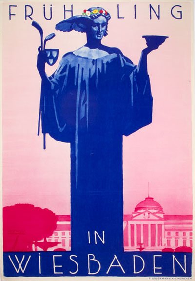 Frühling in Wiesbaden original poster designed by Hohlwein, Ludwig (1874-1949)