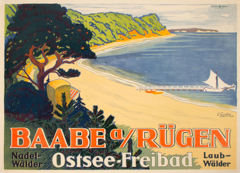 Baabe auf Rügen Ostsee-Freibad original poster designed by Griebel, Ernst (1877-1955)