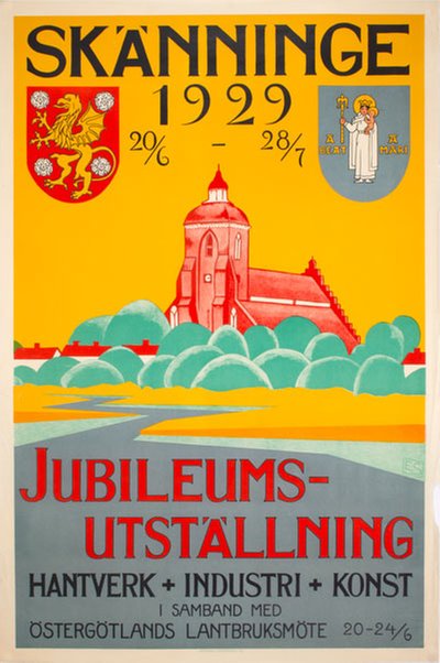 Skänninge 1929 Jubileumsutställningen original poster designed by Gunnar Jakobsson?