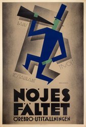 Örebro-Utställningen Nöjesfältet 1928 original vintage poster