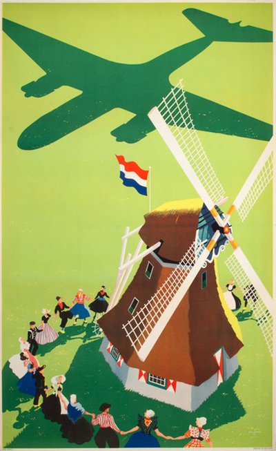 Holland 1945 Windmill original poster designed by Erkelens, Paulus (Paul) Casper (1912-)