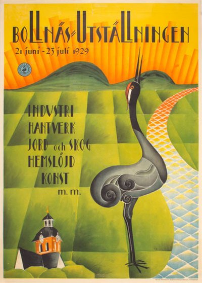 Bollnäsutställningen 1929 original poster 