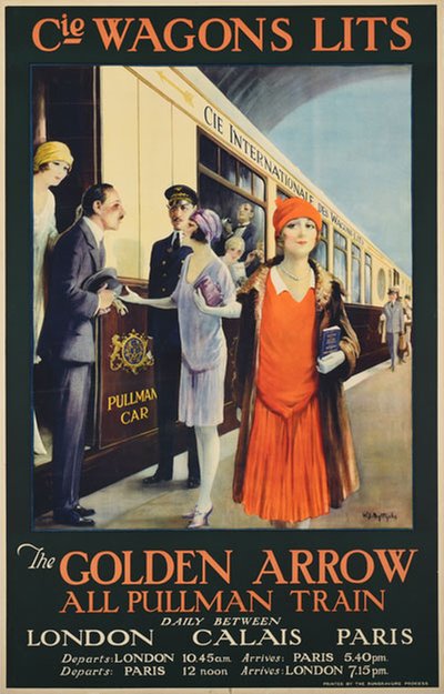 Cie Wagons Lits - The Golden Arrow original poster designed by Bagdatopoulos, William Spencer (1888-1965)