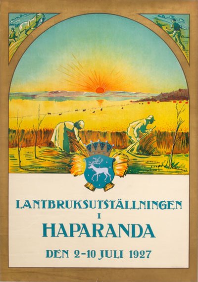 Lantbruksutställningen i Haparanda 1927 original poster designed by Lydh, John A.