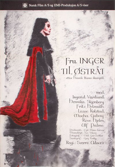 Fru Inger til Østråt original poster designed by Krogh, Guy (1917-2002)