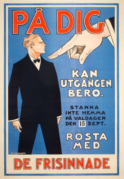 De Frisinnade original poster designed by Forsslund, Gustaf Helge (1900-1964)