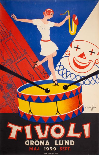 Tivoli Gröna Lund 1929 original poster designed by Håkansson, Gunnar (1891-1968)