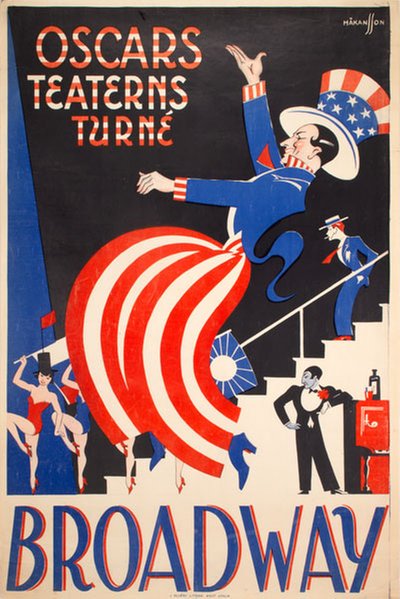 Oscarsteaterns Turné  Broadway original poster designed by Håkansson, Gunnar (1891-1968)