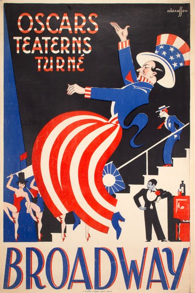 Oscarsteaterns Turné  Broadway original poster designed by Håkansson, Gunnar (1891-1968)