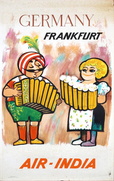 Air India - Frankfurt Germany original poster designed by J B Cowasji 