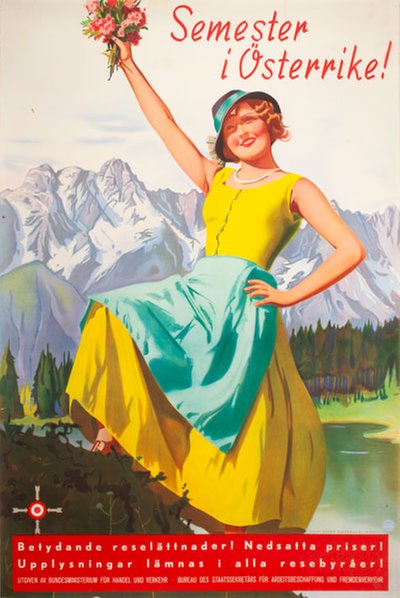 Semester i Østerrike Austria original poster designed by Neumann, Hans (Atelier) (1888-1960)