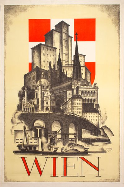 Wien Österreich Vienna Austria original poster designed by Franke, Ernst Ludwig (1886-1948)