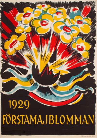 1929 Förstamajblomman original poster designed by Jon-And, John (1889-1941)