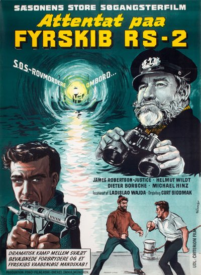 Attentat paa Fyrskib RS-2 original poster designed by Wenzel, Kurt (1899-1996)
