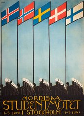 Nordiska Studentmötet 1928 original vintage poster