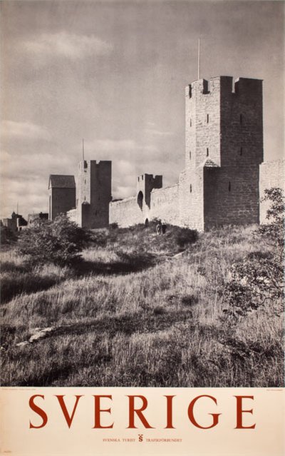 Sverige - Visby original poster designed by Photo: Gösta Lundqvist (1905-1952)