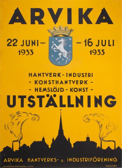 Arvika Utställning 1933 original poster designed by Pagrotsky, Oskar (1899-1974)