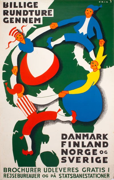 Billige Rundture original poster designed by Erik Frederiksen