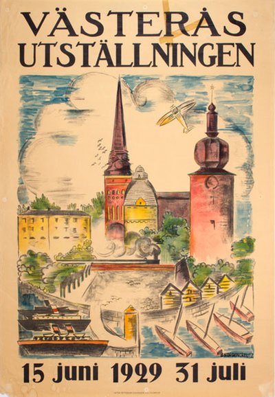 Västeråsutställningen 1929 original poster designed by Nordencreutz, Brita (1899-1982)