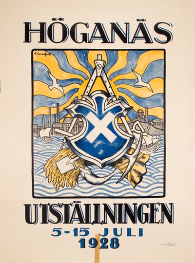 Höganäs Utställningen 1928 original poster designed by Knafve, Nils-Folke (1905-1996)