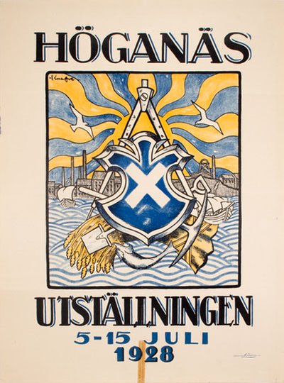 Höganäs Utställningen 1928 original poster designed by Knafve, Nils-Folke (1905-1996)