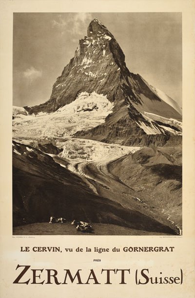 Switzerland - Matterhorn Zermatt original poster designed by Photo: A. G. Wehrli, Kilchberg