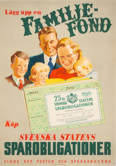 Svenska Statens Sparboligationer  original poster 