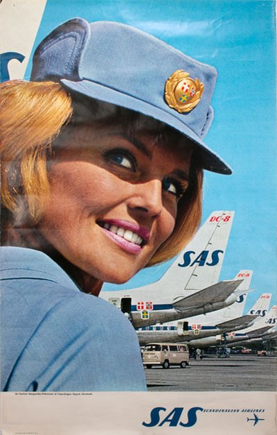 SAS DC-8 original poster 