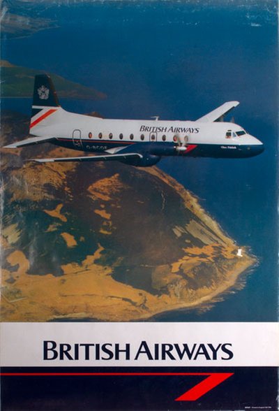 British Airways Hawker Siddeley HS-748 original poster 