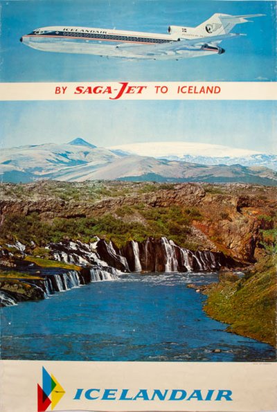Icelandair Saga Jet Boeing 727 original poster 