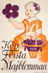 1928 Förstamajblomman original vintage poster