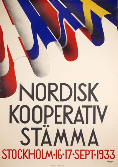 Nordisk kooperativ stämma 1933 Stockholm original poster designed by Garmland, Harald (1904-1985)