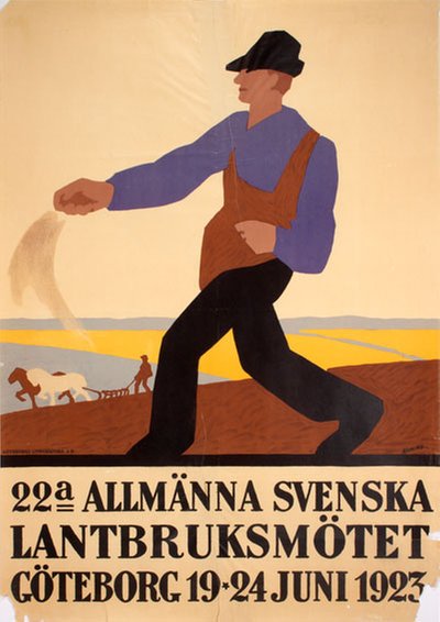 22a allmänna svenska lantbruksmötet Göteborg 1923 original poster designed by Meurling, Carl (1879-1929)