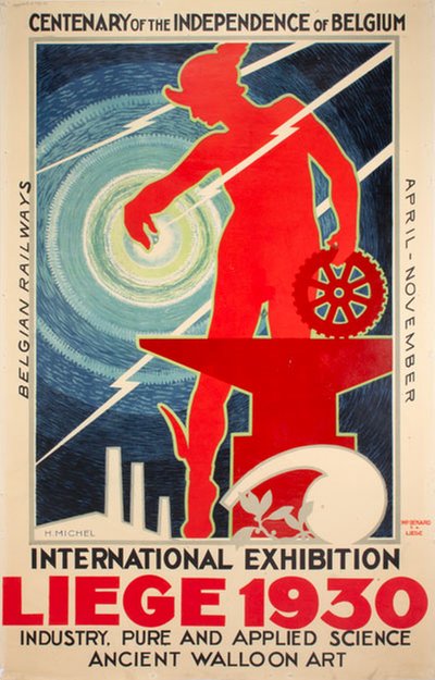 International Exhibition Liege 1930 original poster designed by Michel, Henri (1854-1930)