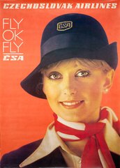 CSA Czechoslovak Airlines original vintage poster