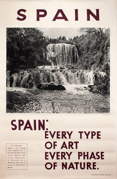 Spain - River Piedra Zaragoza original poster designed by Photo: Loty