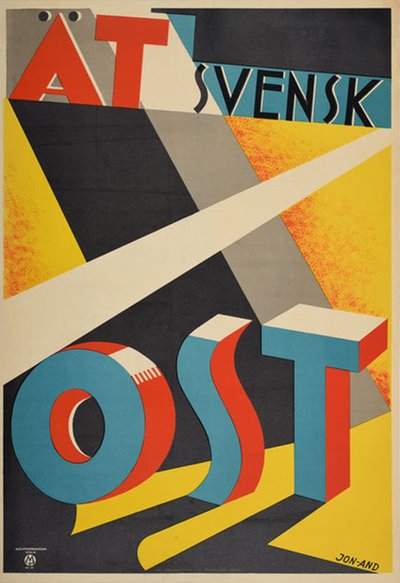 Ät svensk ost original poster designed by Jon-And, John (1889-1941)
