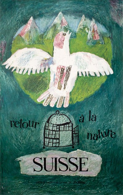 Suisse, retour a la nature original poster designed by  Atelier Creux