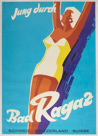Bad Ragaz Switzerland original poster designed by Schmid, Hans