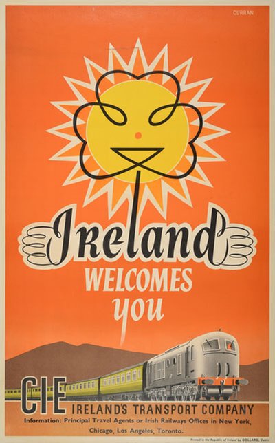 Ireland welcomes you original poster designed by Curran